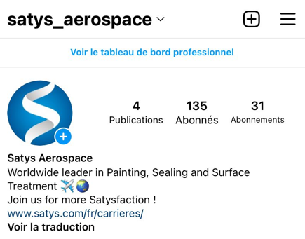 Satys Aerospace est maintenant sur Instagram!